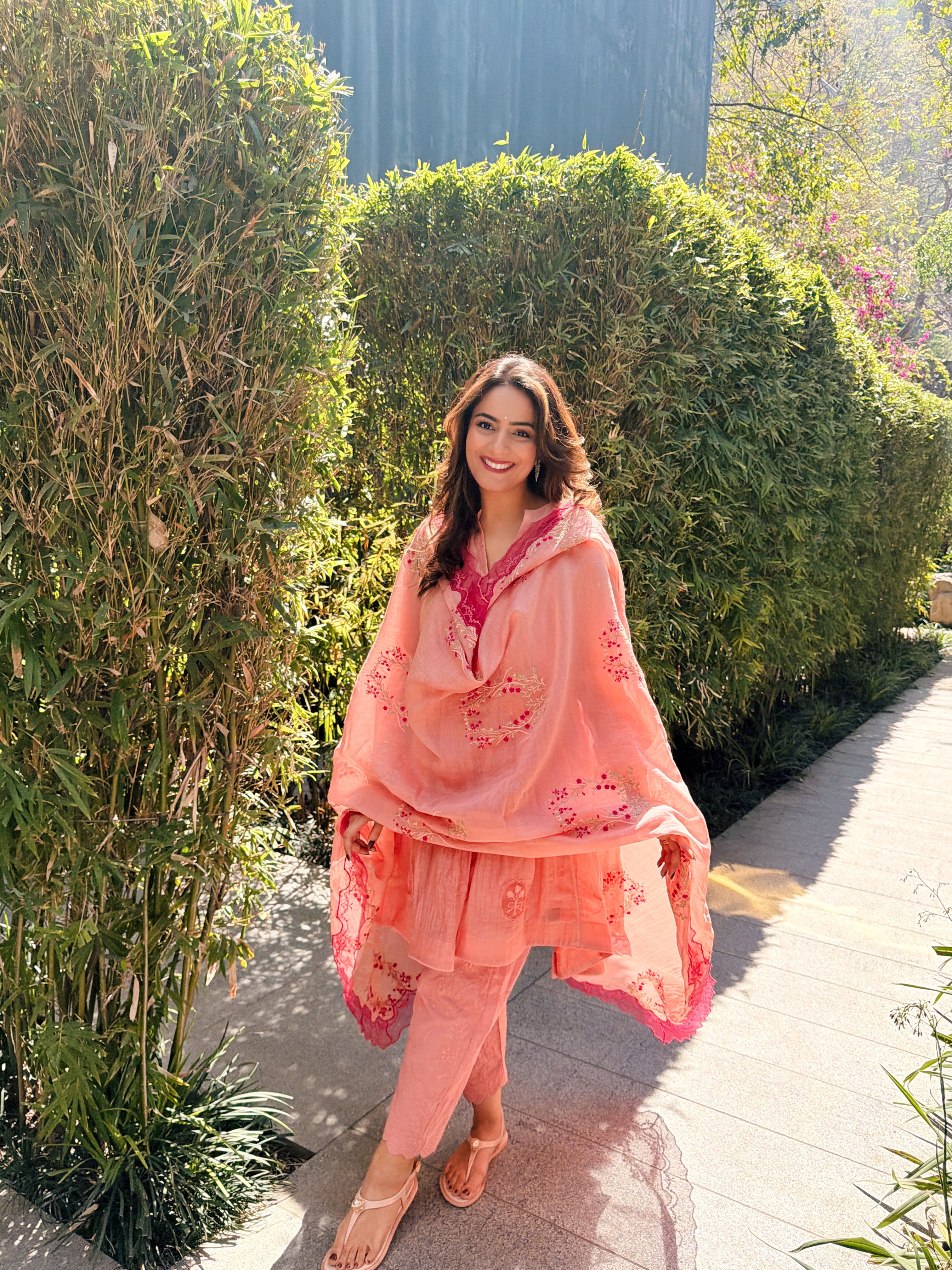 VINTAGE PINK- SET OF 3( KURTA, PANT & DUPATTA)
