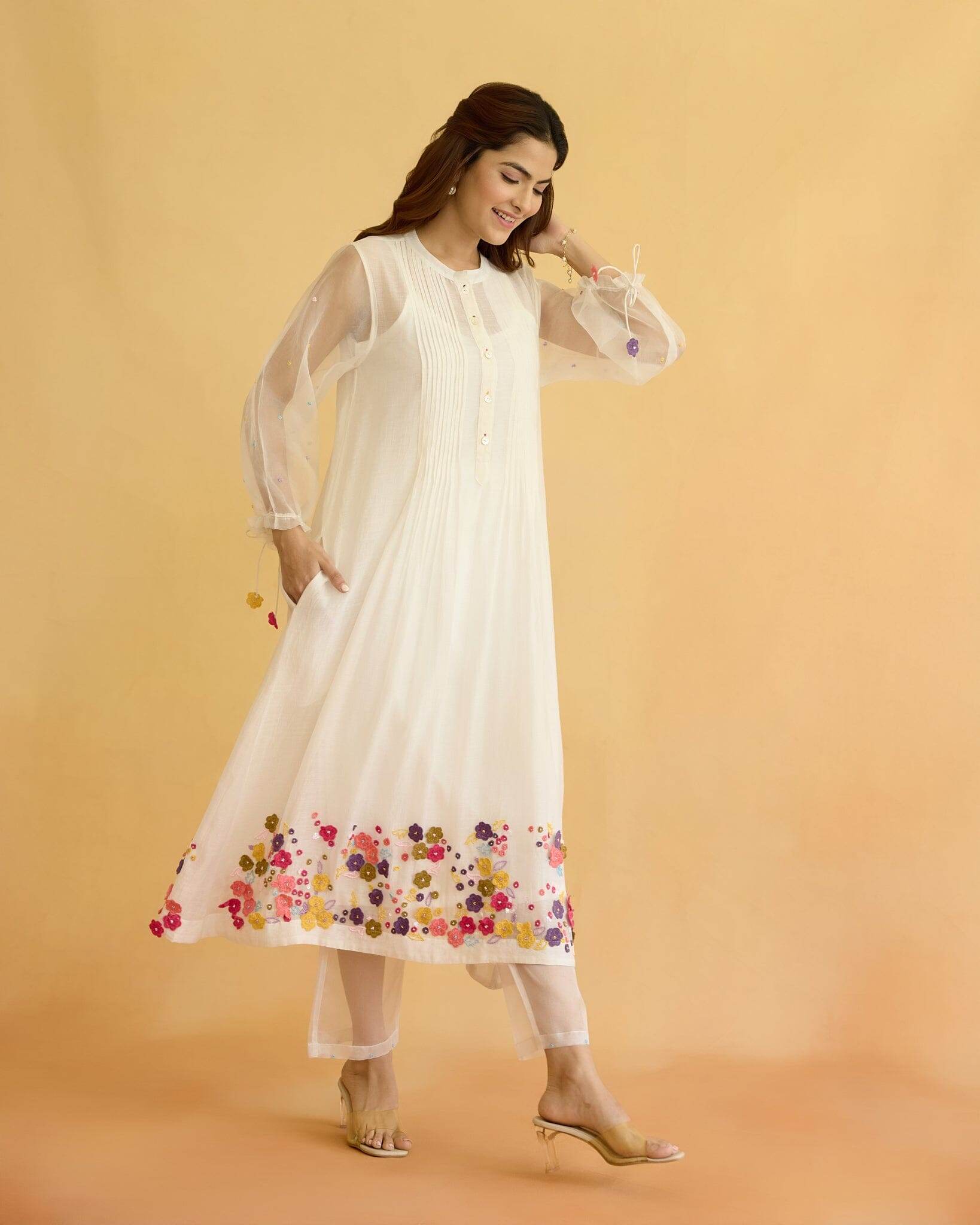 BEAUTIFUL FLOWER CHILD- SET OF 3( KURTA,PANT& DUPATTA) - Naaz By Noor
