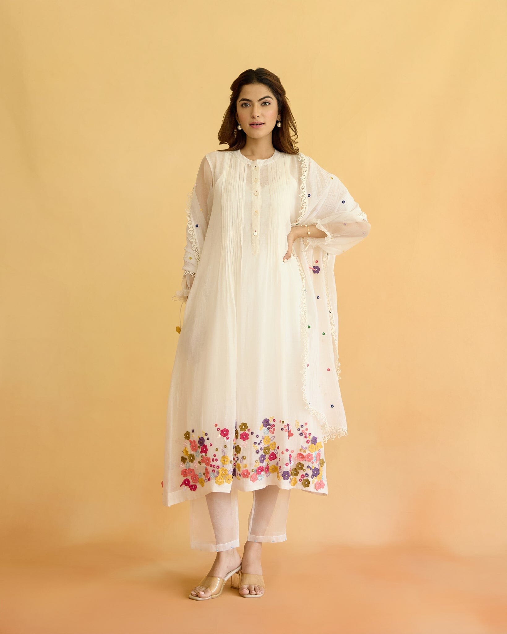 BEAUTIFUL FLOWER CHILD- SET OF 3( KURTA,PANT& DUPATTA) Naaz By Noor