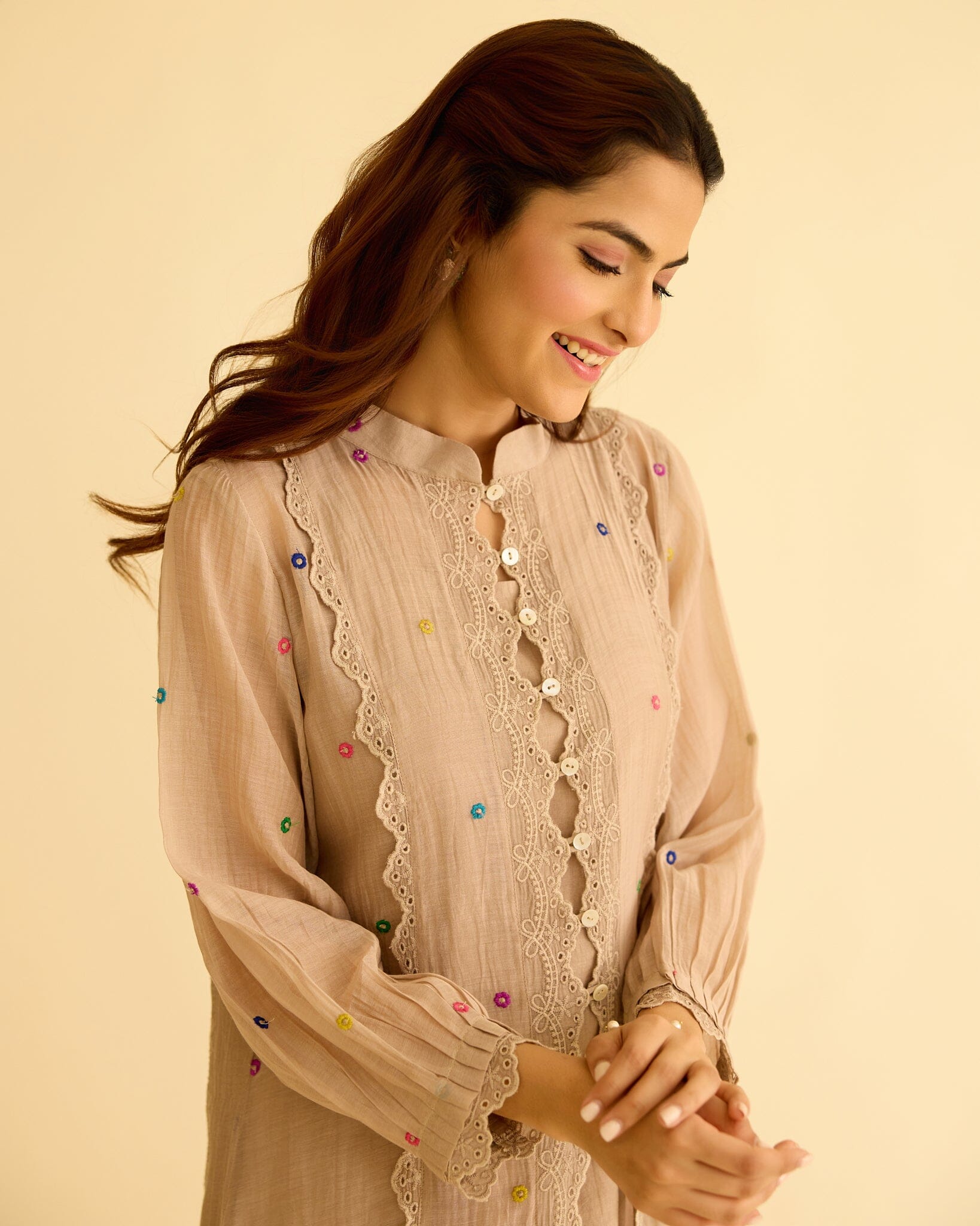 EUPHORIC FLOWER CHILD-SET OF 3(KURTA,PANT&DUPATTA) Naaz By Noor