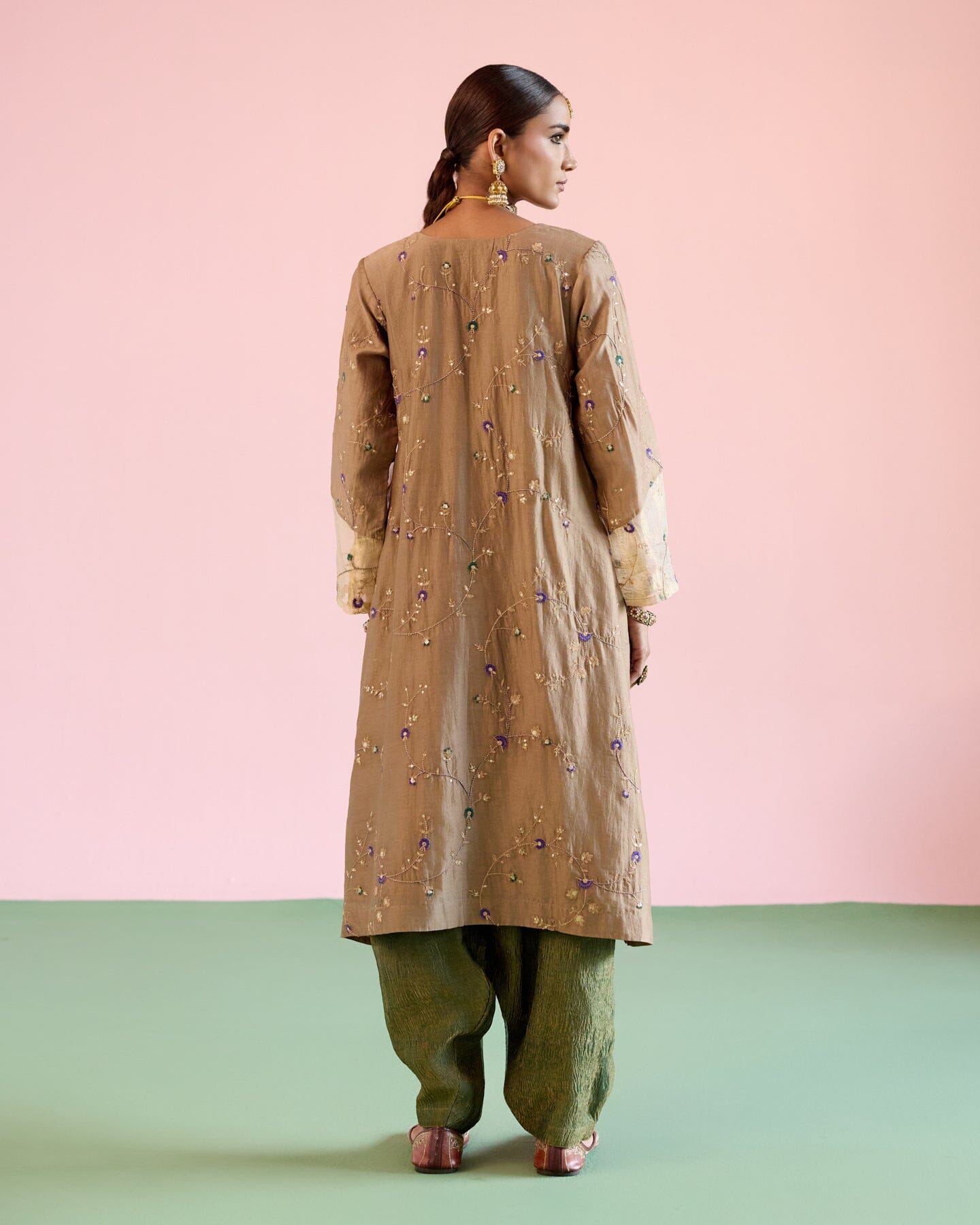JOR BAAGH BADAMI- SET OF 3( kurta, pant & dupatta) Naaz By Noor