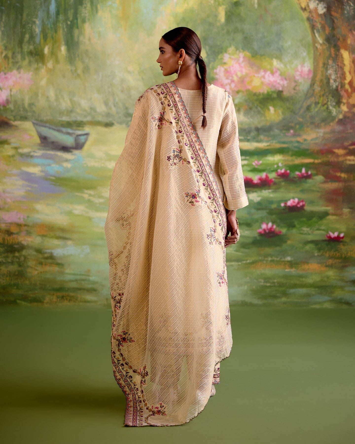 JOR BAAGH CREAM-SET OF 3 ( kurta,pant & dupatta) Naaz By Noor