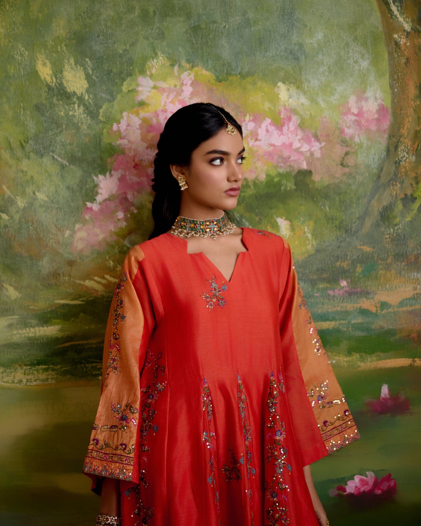 JOR BAAGH ORANGE-SET OF 3 ( kurta, pant & dupatta) Naaz By Noor