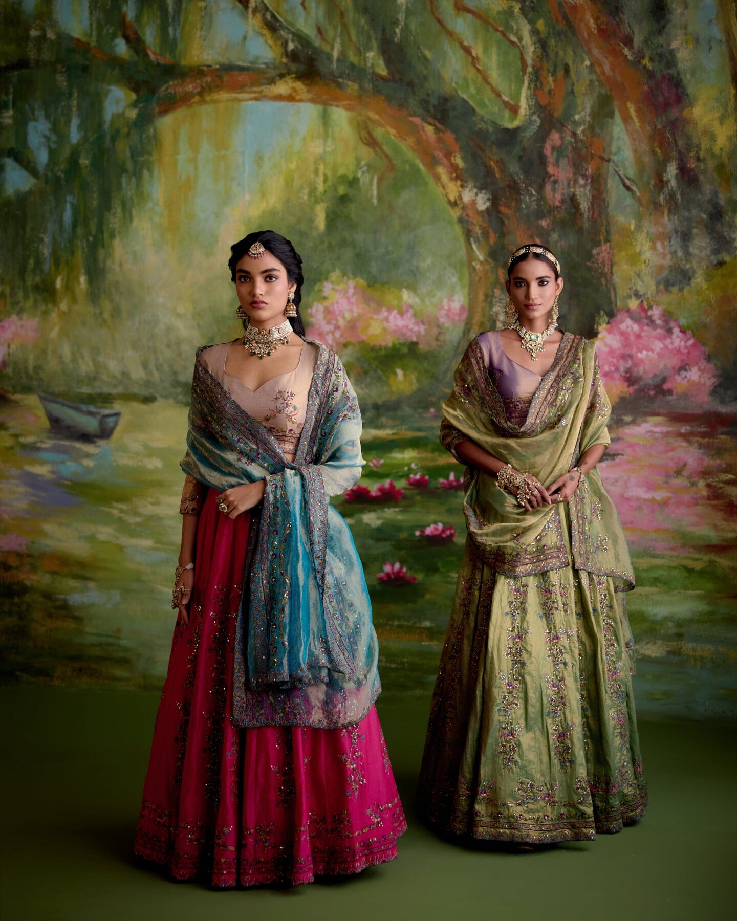 JOR BAAGH RANI PINK LEHENGA-SET OF 3 ( blouse, lehenga & dupatta) Naaz By Noor