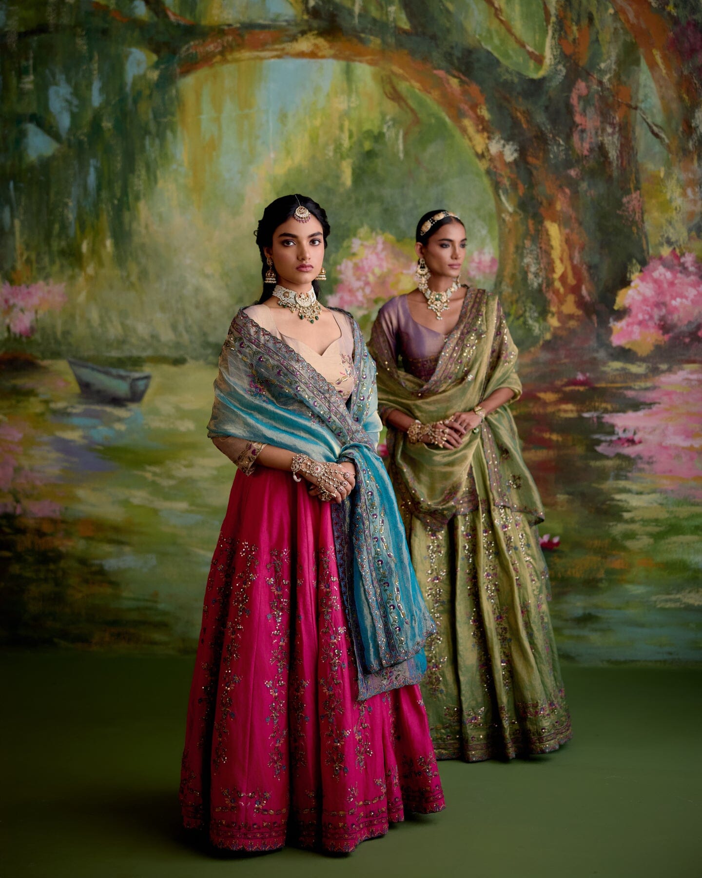JOR BAAGH RANI PINK LEHENGA-SET OF 3 ( blouse, lehenga & dupatta) Naaz By Noor