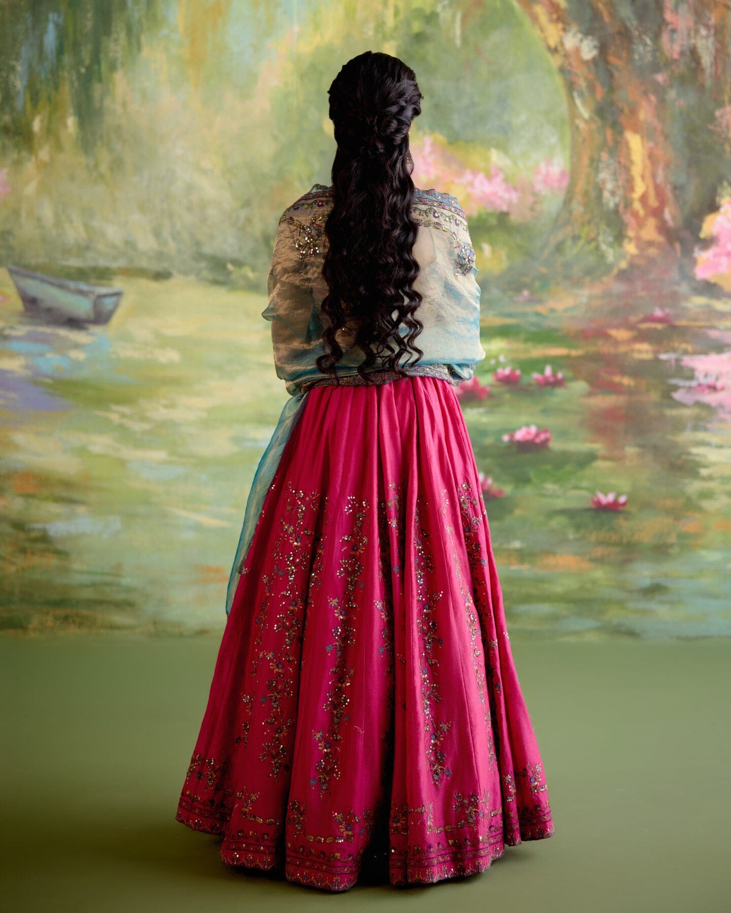 JOR BAAGH RANI PINK LEHENGA-SET OF 3 ( blouse, lehenga & dupatta) Naaz By Noor