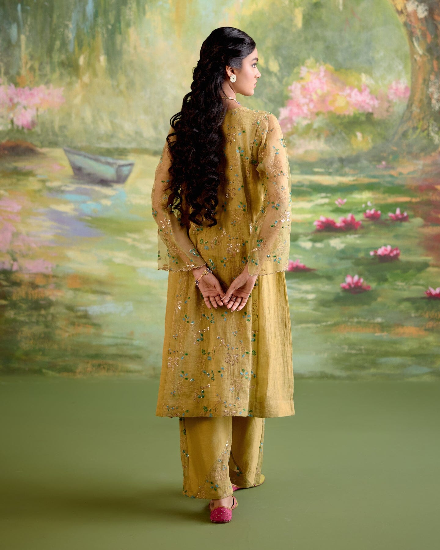 JOR BAAGH SOFT GREEN-SET OF 3( kurta, pant & dupatta) Naaz By Noor