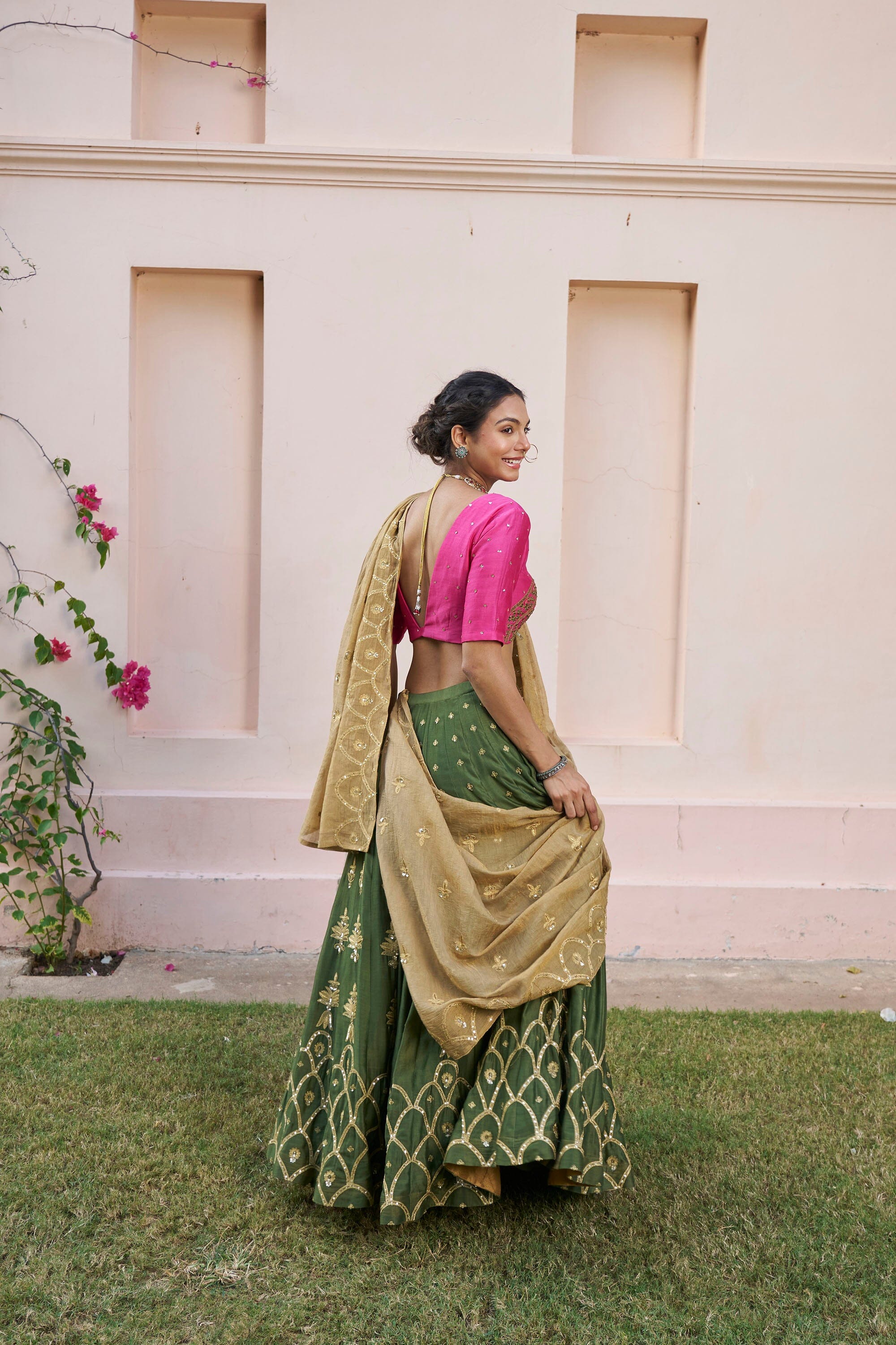 kikli 3 colour lehenga-set of 3 ( blouse, kalidar skirt & dupatta) Naaz By Noor