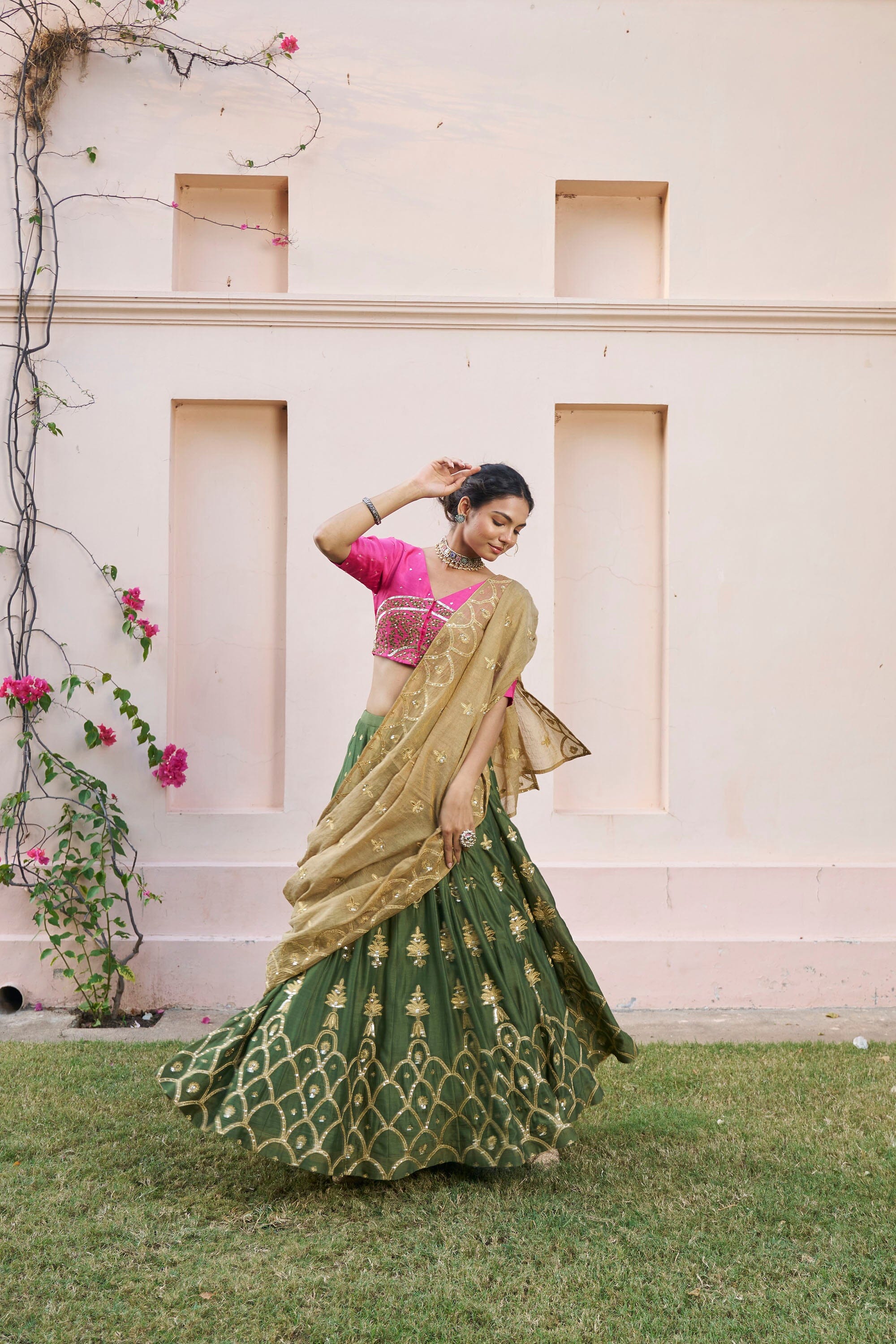 kikli 3 colour lehenga-set of 3 ( blouse, kalidar skirt & dupatta) Naaz By Noor