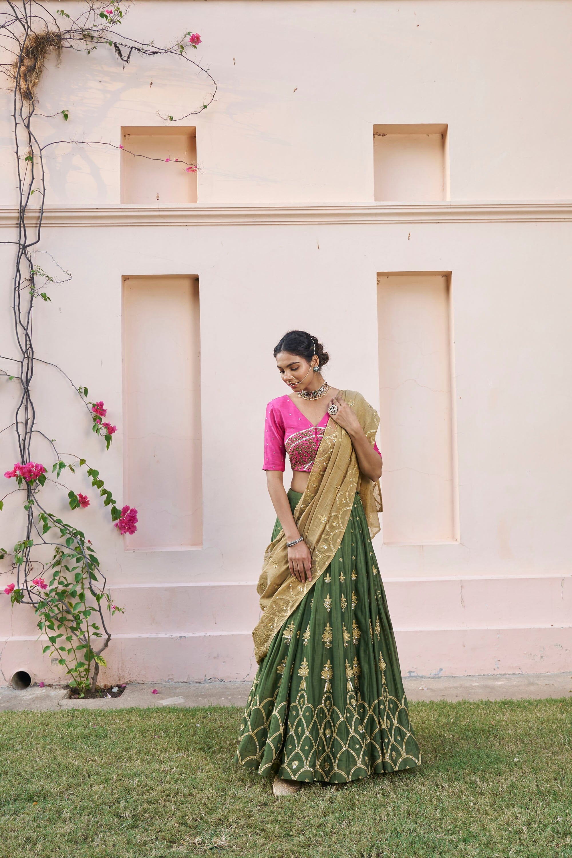kikli 3 colour lehenga-set of 3 ( blouse, kalidar skirt & dupatta) Naaz By Noor