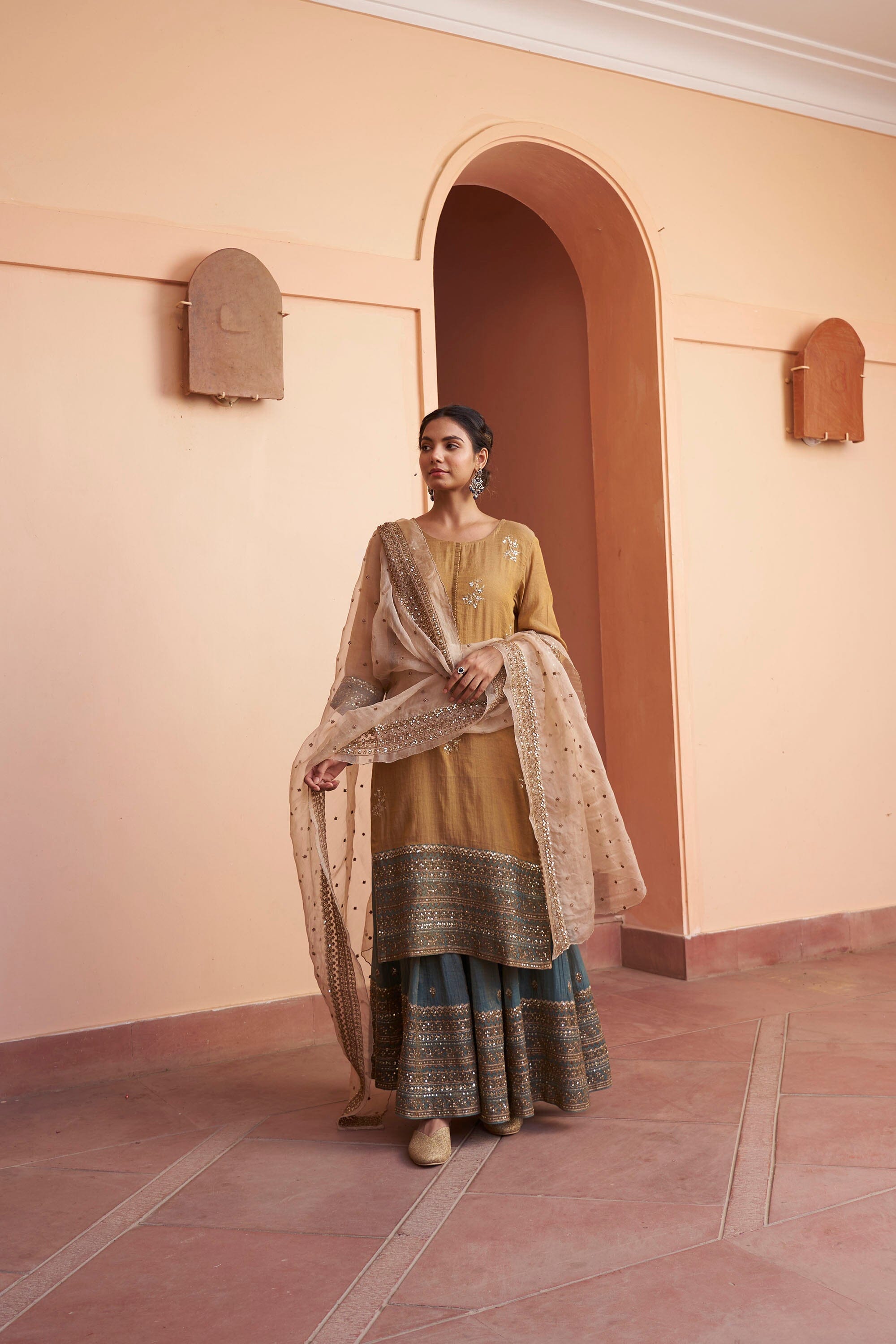 kikli blue sharara-set of 3( kurta, sharara & dupatta) Naaz By Noor