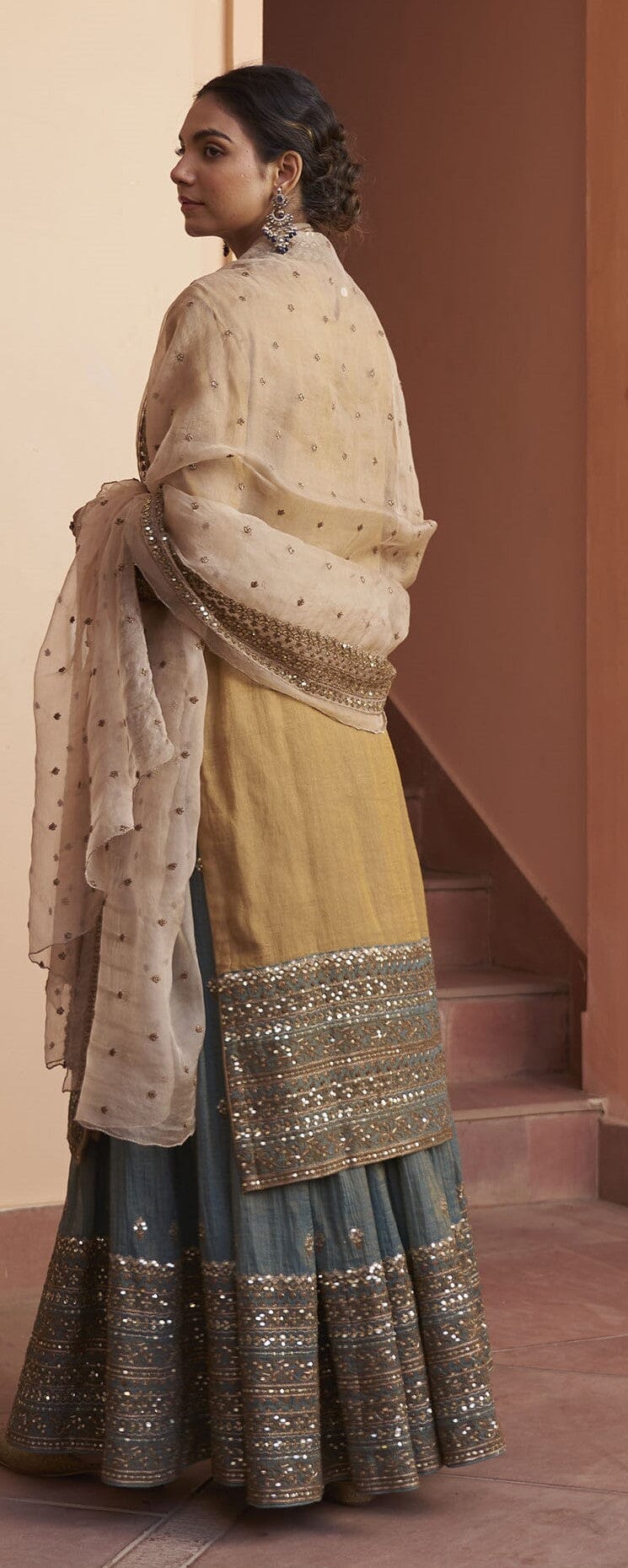 kikli blue sharara-set of 3( kurta, sharara & dupatta) Naaz By Noor