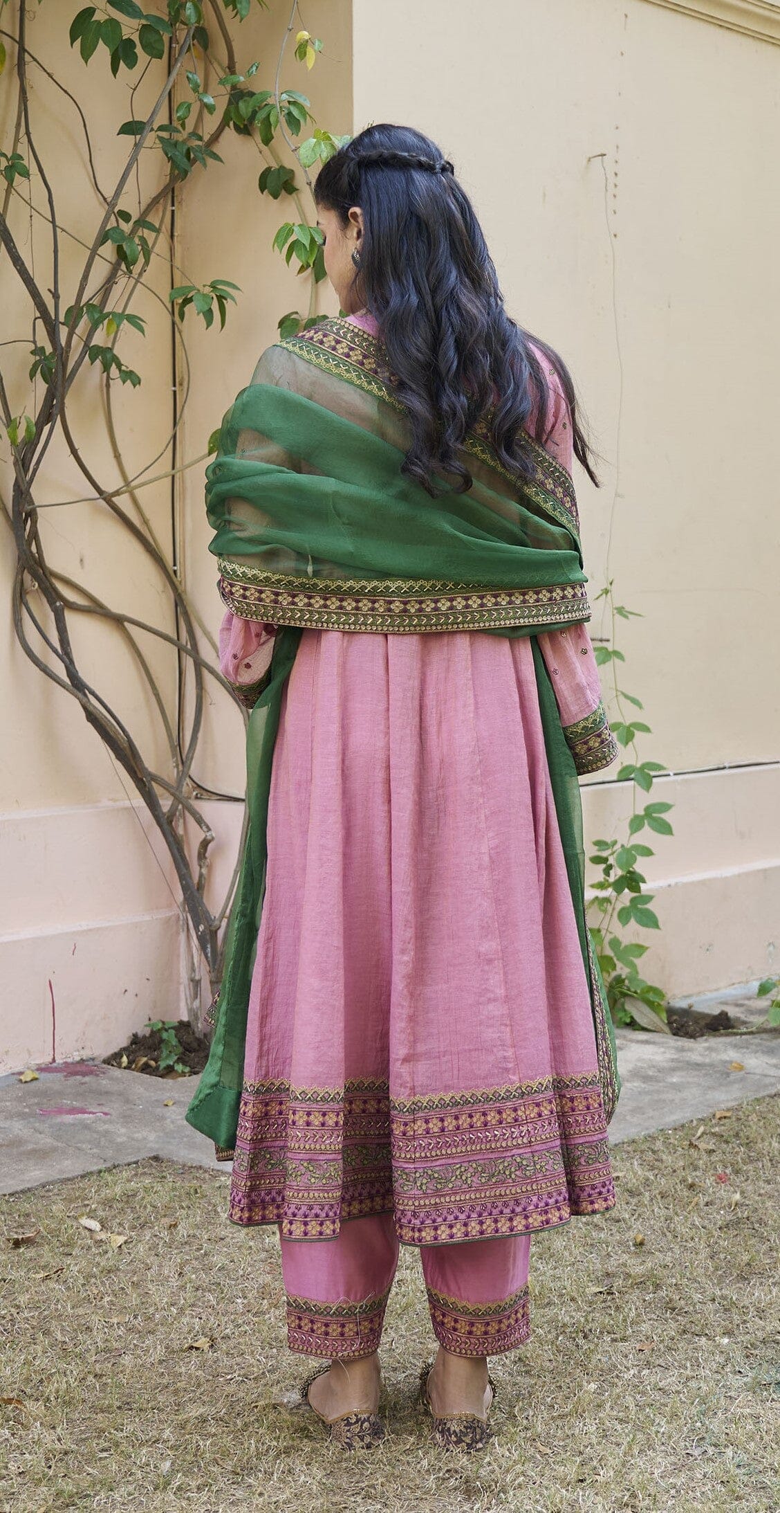 kikli lavender-set of 3( peplum, pants & dupatta) Naaz By Noor