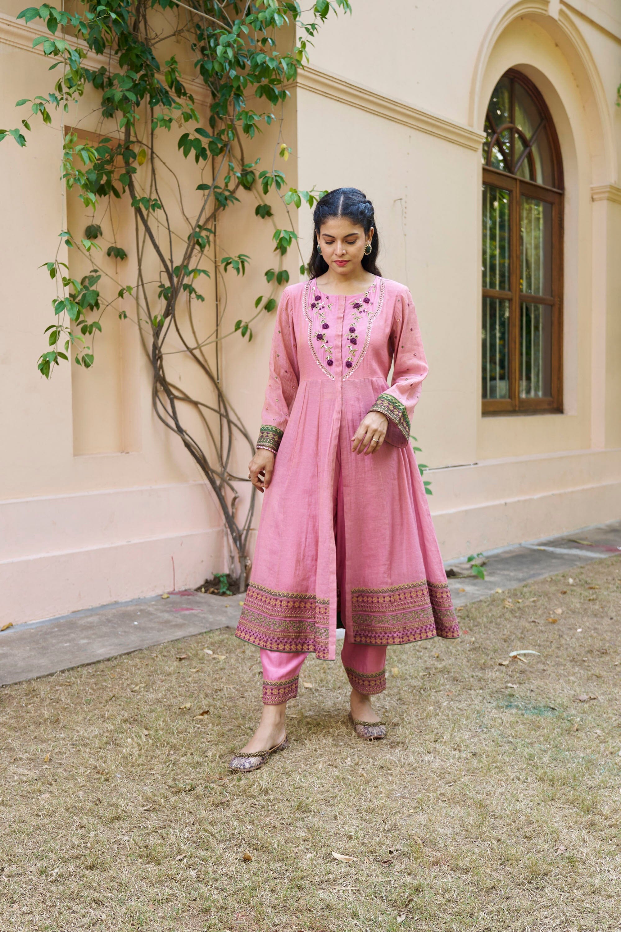 kikli lavender-set of 3( peplum, pants & dupatta) Naaz By Noor