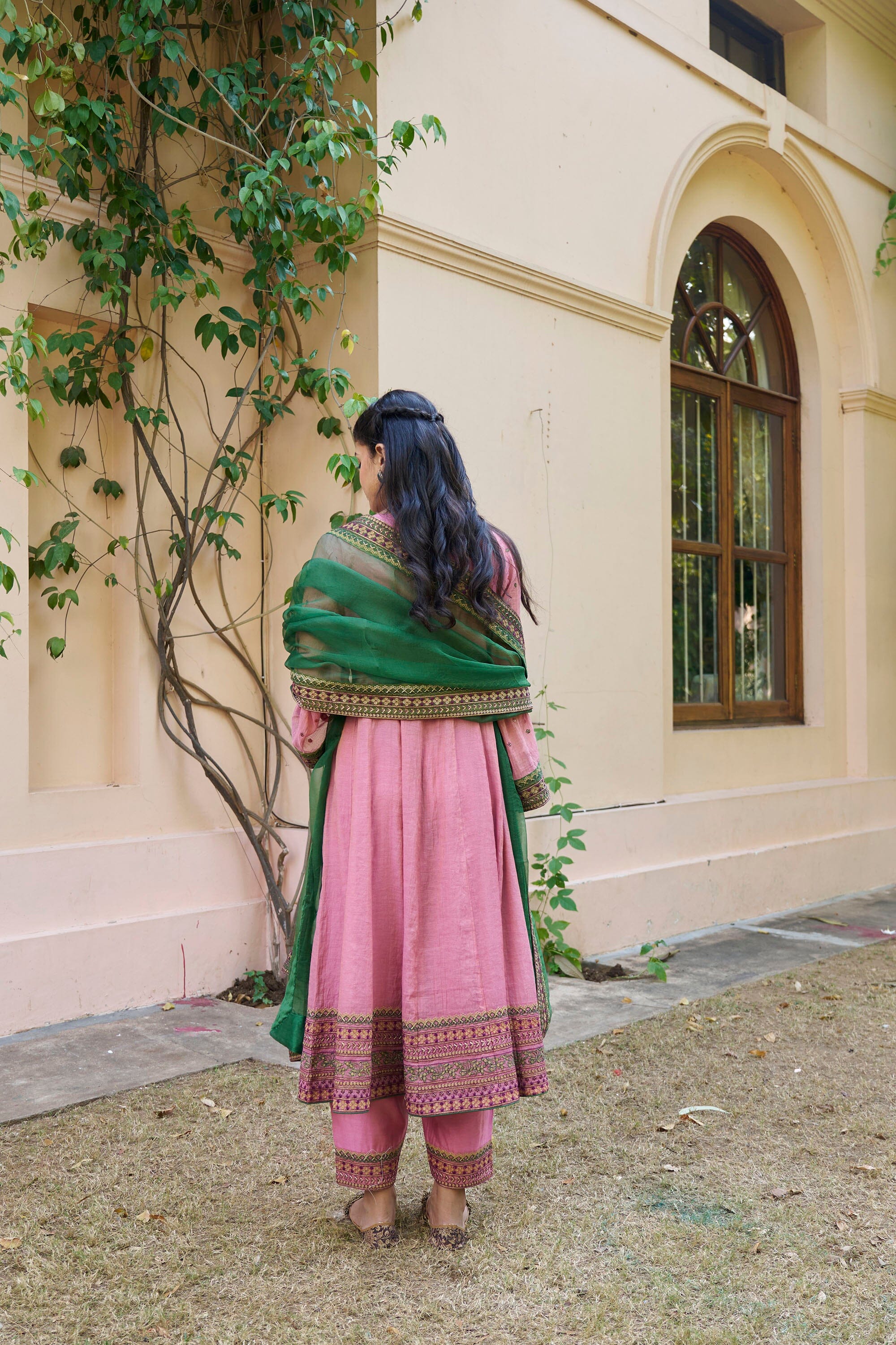 kikli lavender-set of 3( peplum, pants & dupatta) Naaz By Noor