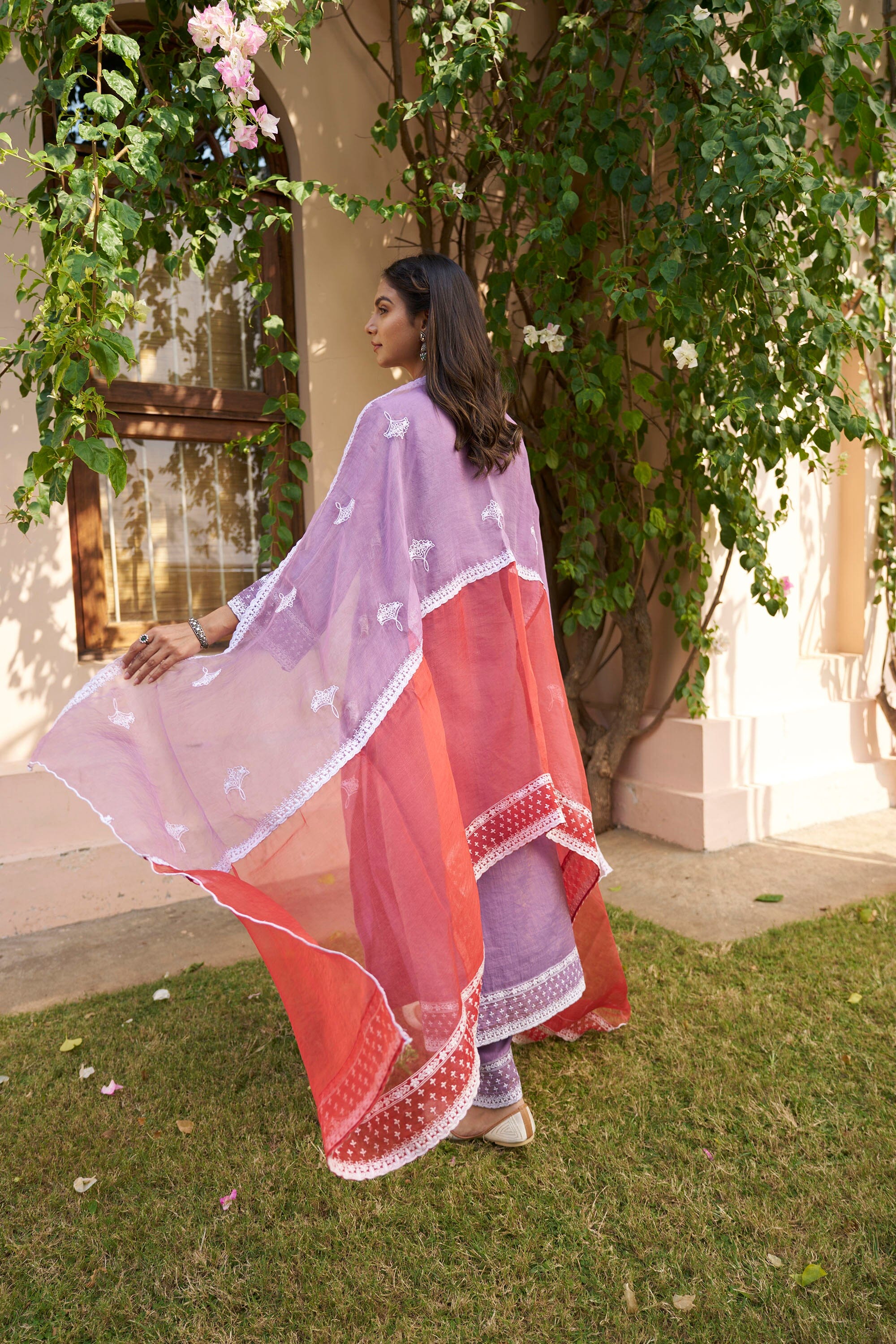 kikli lilac- set of 3(kurta,pant & dupatta) Naaz By Noor