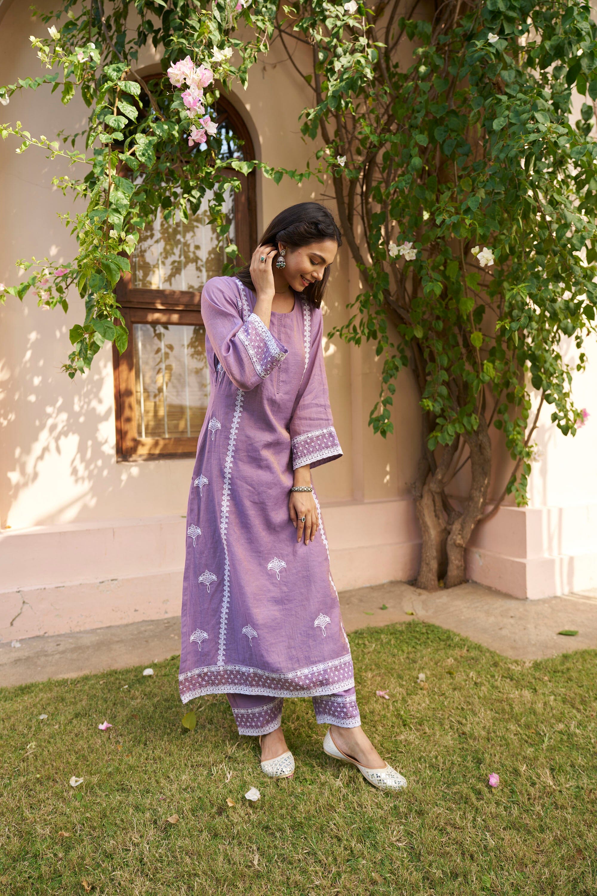 kikli lilac- set of 3(kurta,pant & dupatta) Naaz By Noor