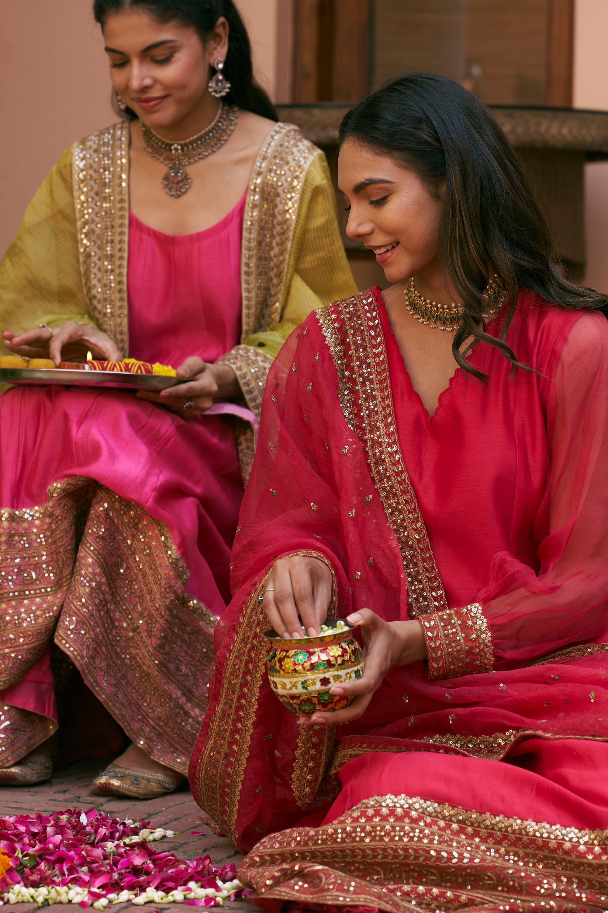 kikli red-set of 3(kurta,pant & dupatta) Naaz By Noor