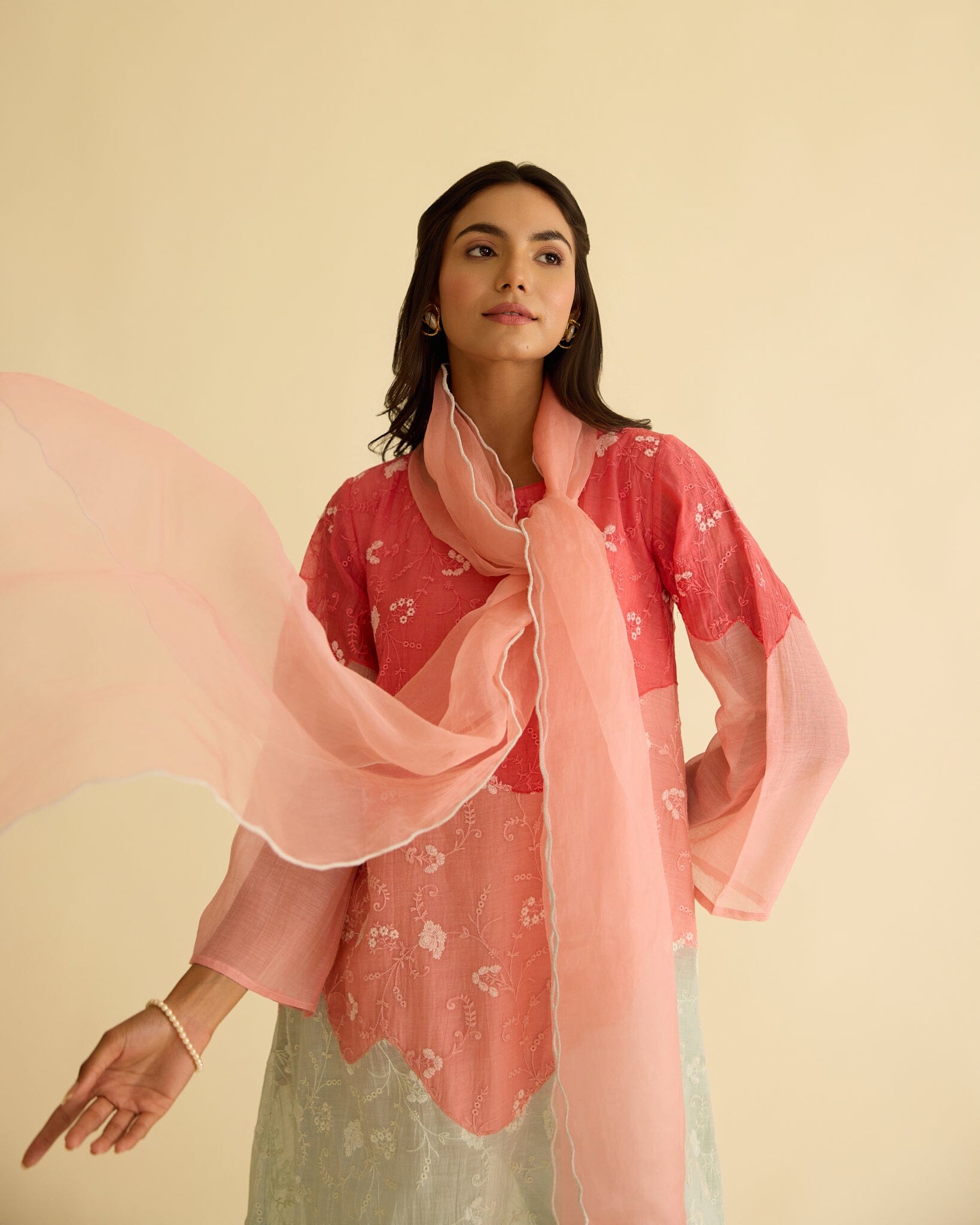 KIND FLOWER CHILD -SET OF 3( KURTA, PANT & DUPATTA) Naaz By Noor