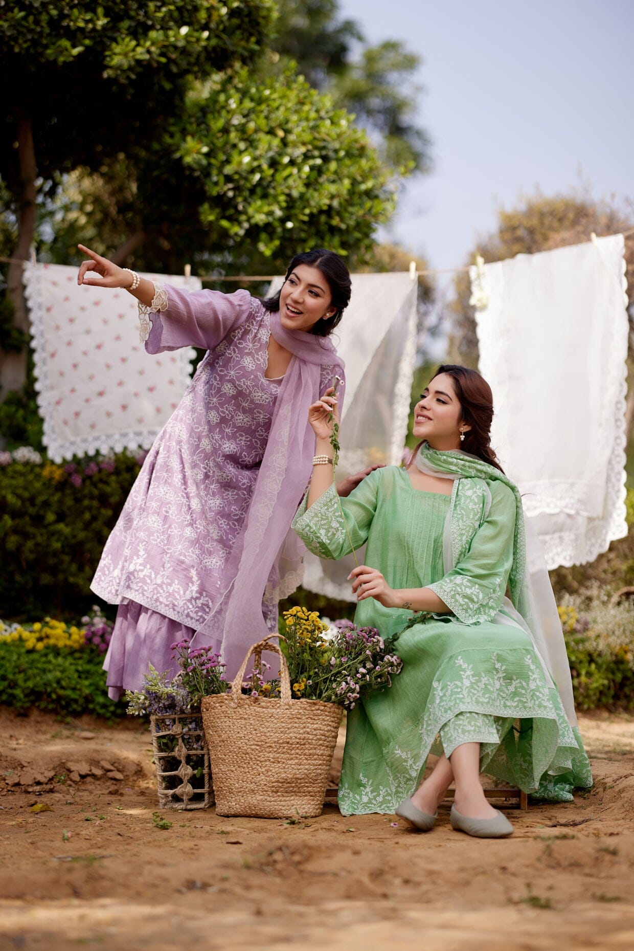 LAVENDER fields- set of 3 ( kurta, pant & dupatta) Naaz By Noor