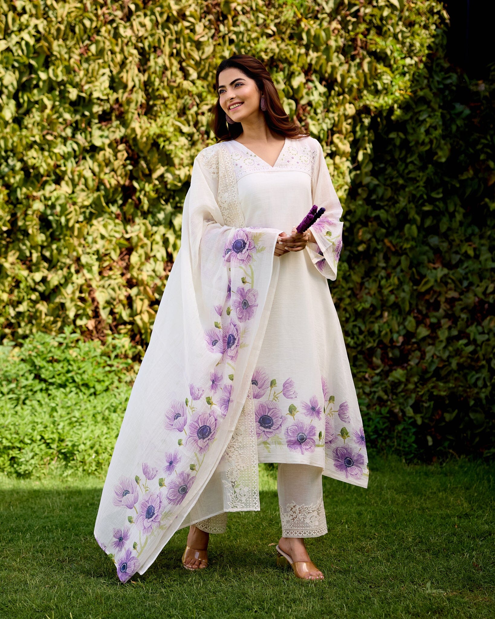 LOVING FLOWER CHILD- SET OF 3( KURTA,PANT&DUPATTA) Naaz By Noor