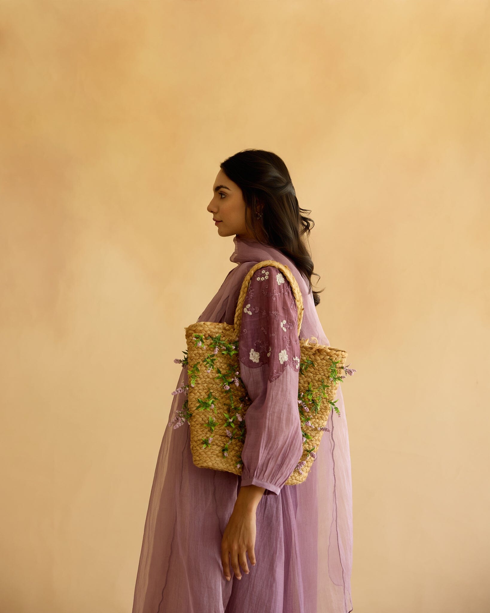 PEACEFUL FLOWER CHILD-SET OF 3( KURTA,PANT& DUPATTA) Naaz By Noor