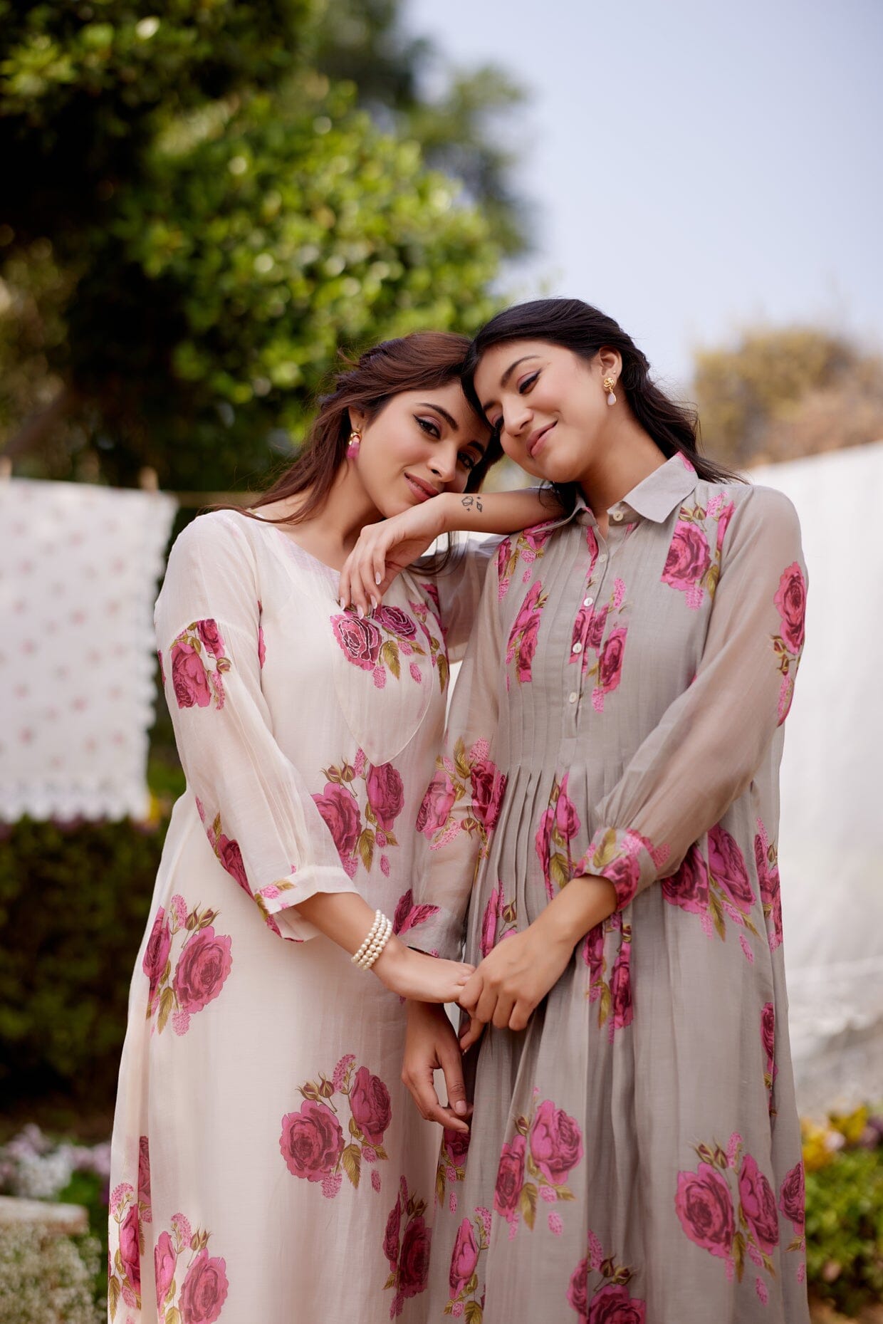 PINK ROSE fields- set of 2 ( kurta & pant) Naaz By Noor