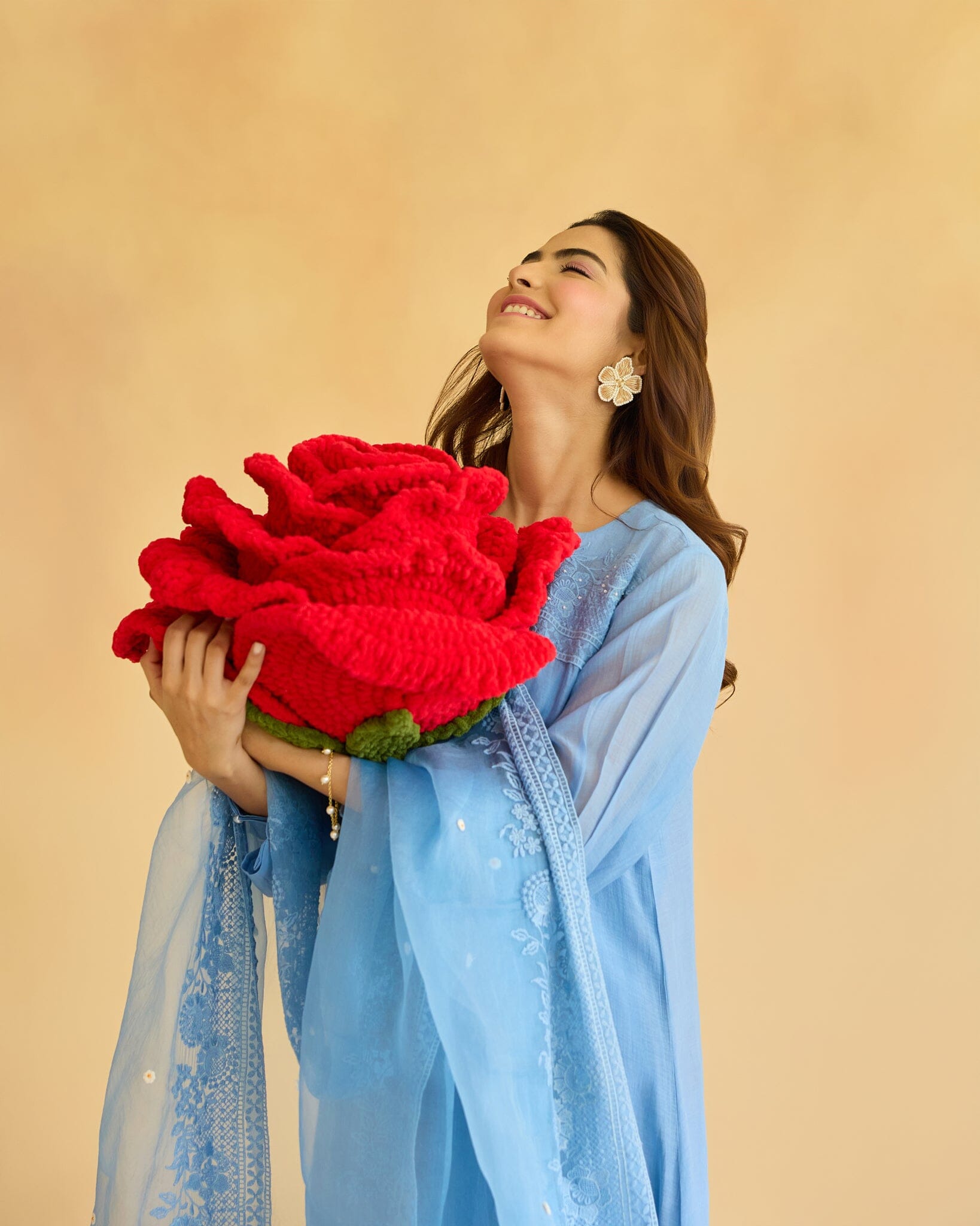 RAD FLOWER CHILD-SET OF 3(KURTA,PANT& DUPATTA) Naaz By Noor