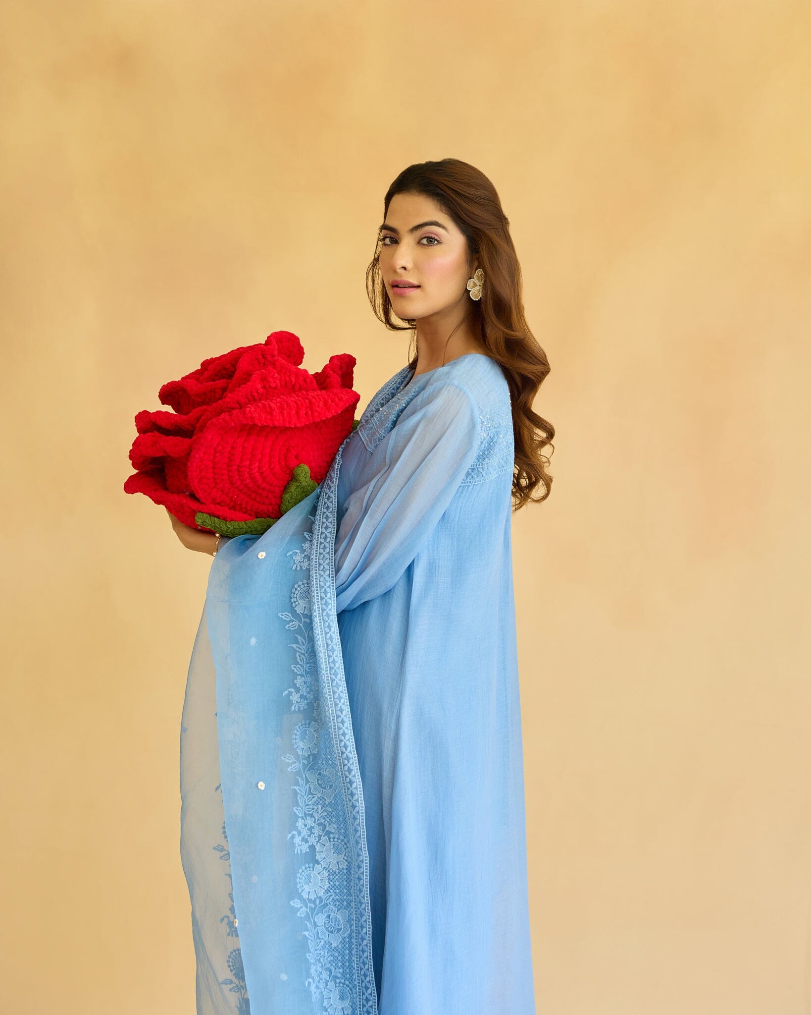 RAD FLOWER CHILD-SET OF 3(KURTA,PANT& DUPATTA) Naaz By Noor