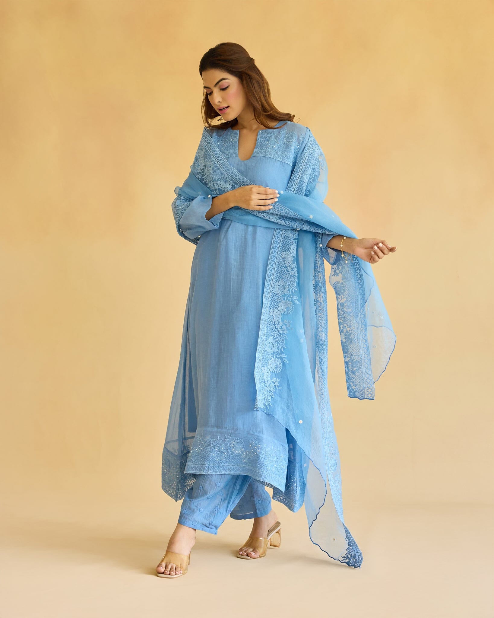 RAD FLOWER CHILD-SET OF 3(KURTA,PANT& DUPATTA) Naaz By Noor