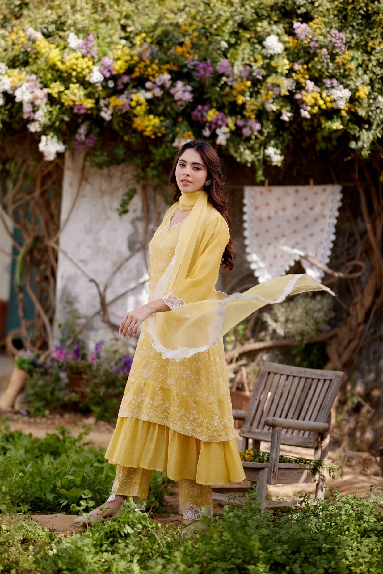 SUNFLOWER fields-set of 3 ( kurta, pant & dupatta) Naaz By Noor