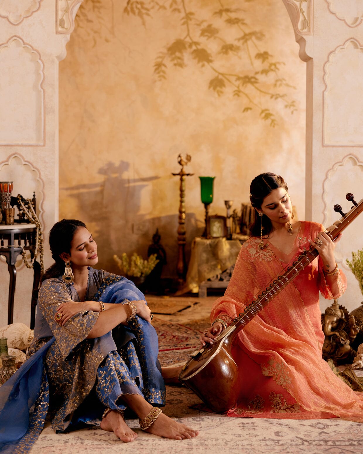 SURMAYI raag Bhairav- set of 3 ( kurta, pant & dupatta) Naaz By Noor