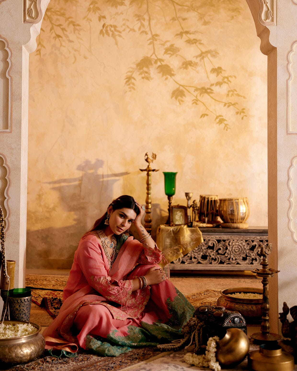 SURMAYI raag Bhairavi- set of 3( kurta, sharara & dupatta) Naaz By Noor