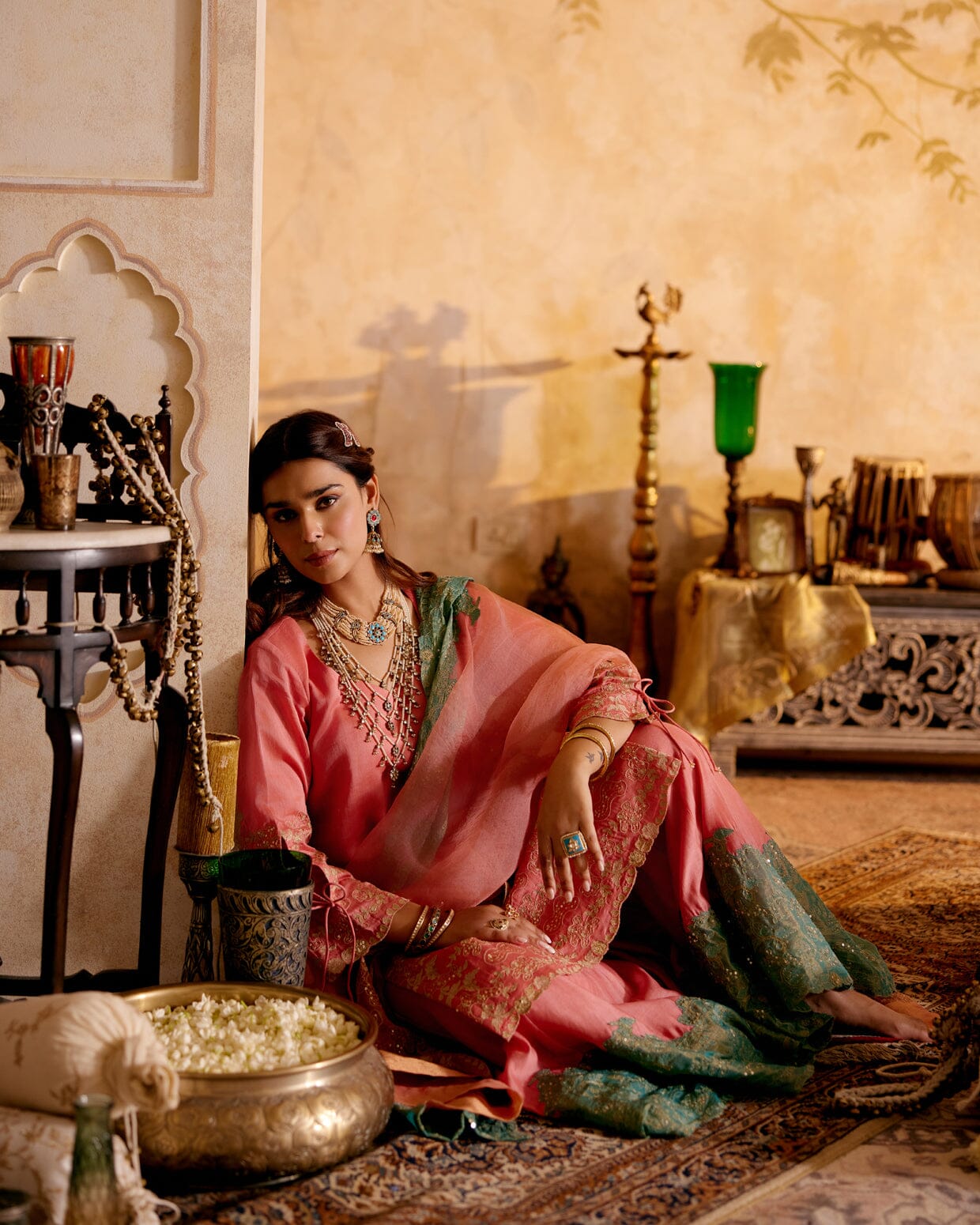 SURMAYI raag Bhairavi- set of 3( kurta, sharara & dupatta) Naaz By Noor