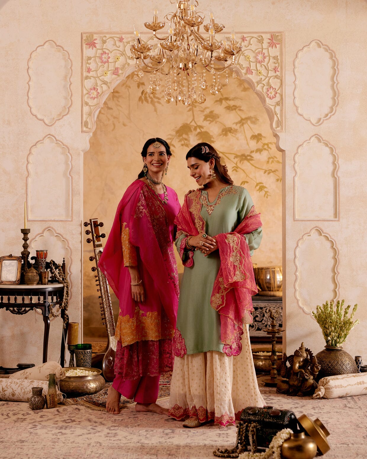 SURMAYI raag Darbari- set of 3( kurta, pant & dupatta) Naaz By Noor