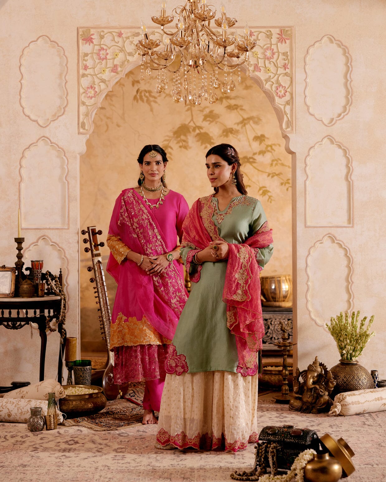 SURMAYI raag Indirani- set of 3( kurta, sharara & dupatta) Naaz By Noor