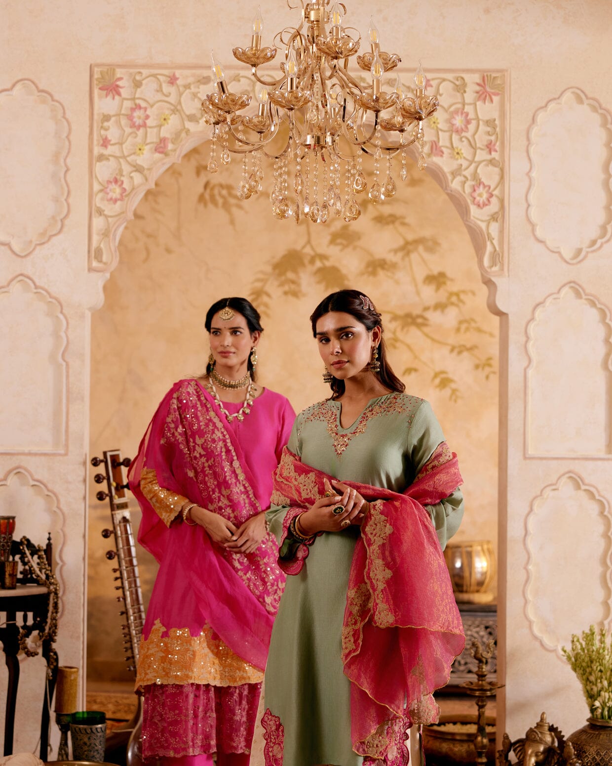 SURMAYI raag Indirani- set of 3( kurta, sharara & dupatta) Naaz By Noor