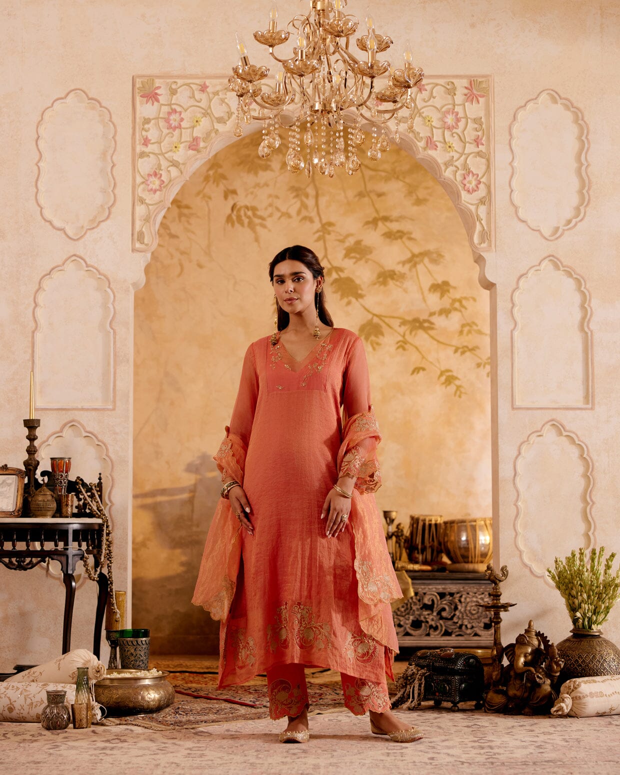 SURMAYI raag Panchali-set of 3( kurta, pant & dupatta) Naaz By Noor