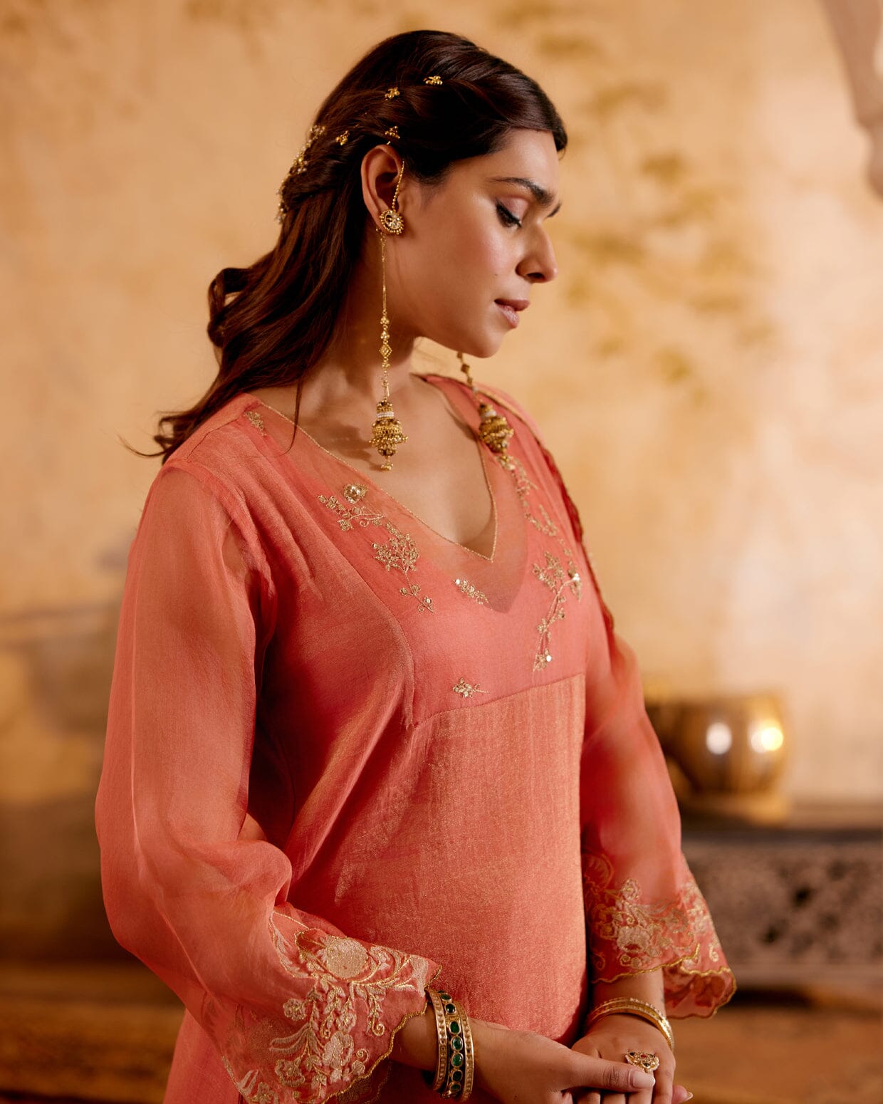 SURMAYI raag Panchali-set of 3( kurta, pant & dupatta) Naaz By Noor