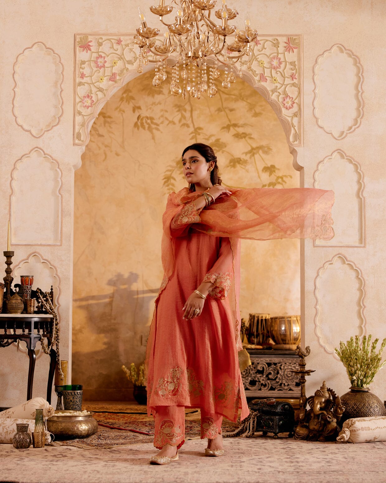 SURMAYI raag Panchali-set of 3( kurta, pant & dupatta) Naaz By Noor