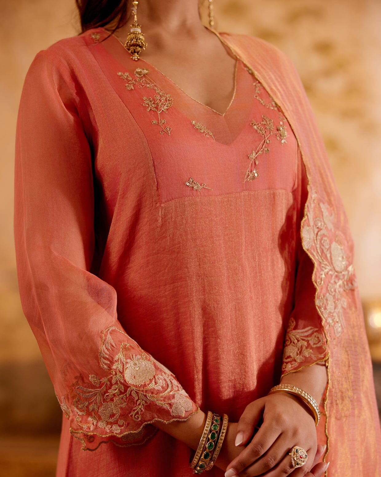 SURMAYI raag Panchali-set of 3( kurta, pant & dupatta) Naaz By Noor