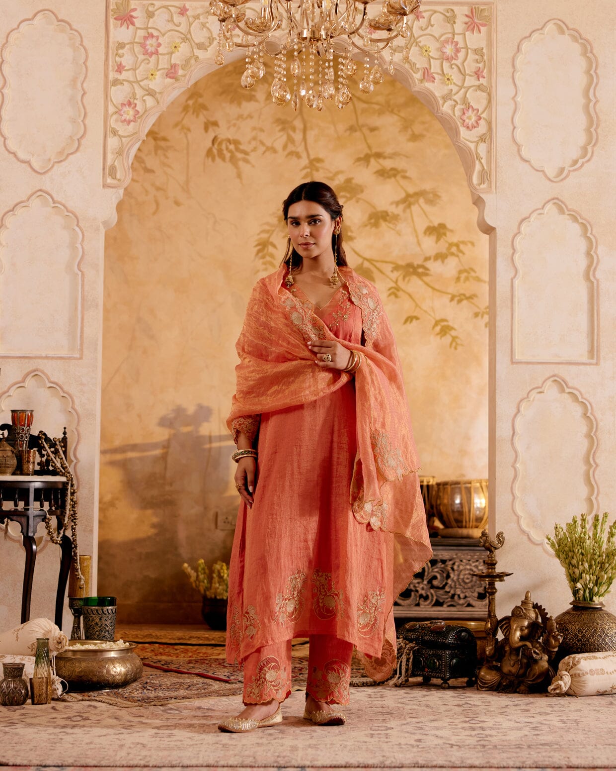 SURMAYI raag Panchali-set of 3( kurta, pant & dupatta) Naaz By Noor