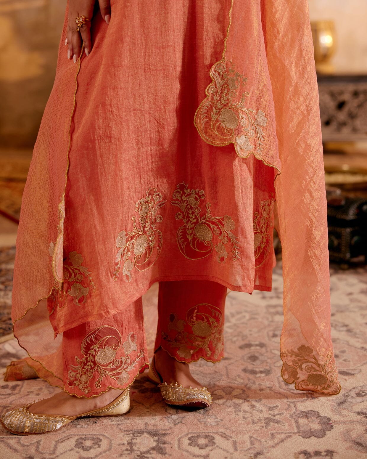 SURMAYI raag Panchali-set of 3( kurta, pant & dupatta) Naaz By Noor