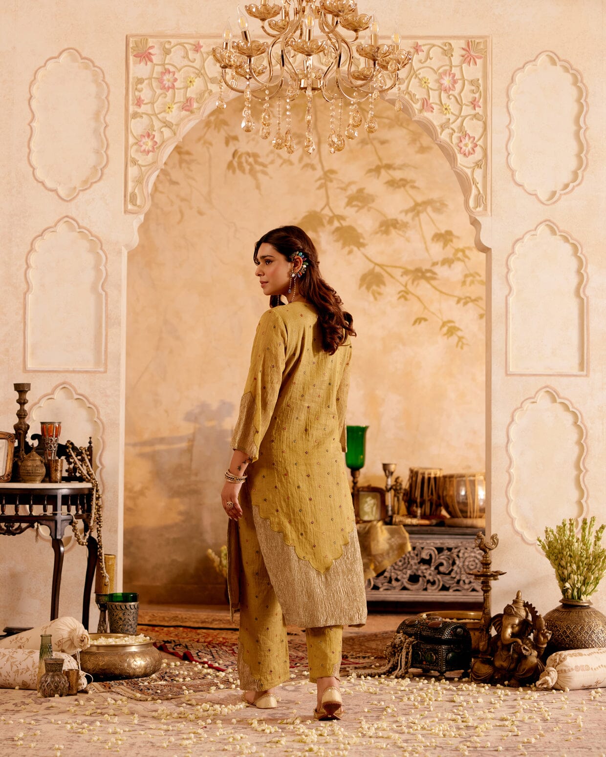 SURMAYI raag Pilu- set of 2 ( kurta & pant) Naaz By Noor