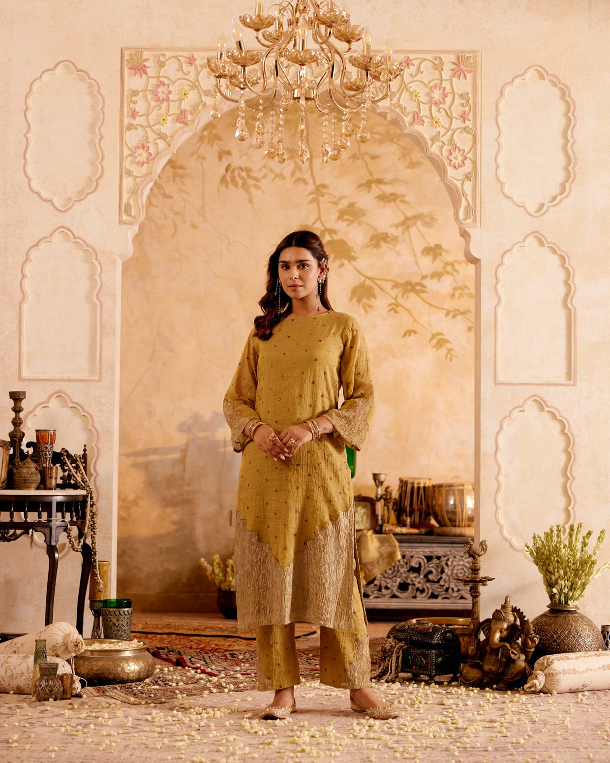 SURMAYI raag Pilu- set of 2 ( kurta & pant) Naaz By Noor