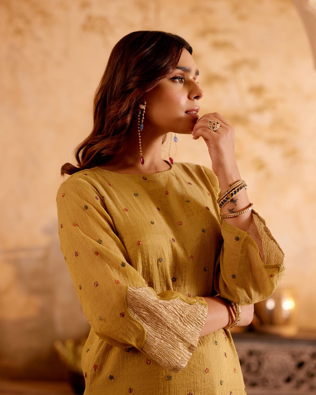 SURMAYI raag Pilu- set of 2 ( kurta & pant) Naaz By Noor