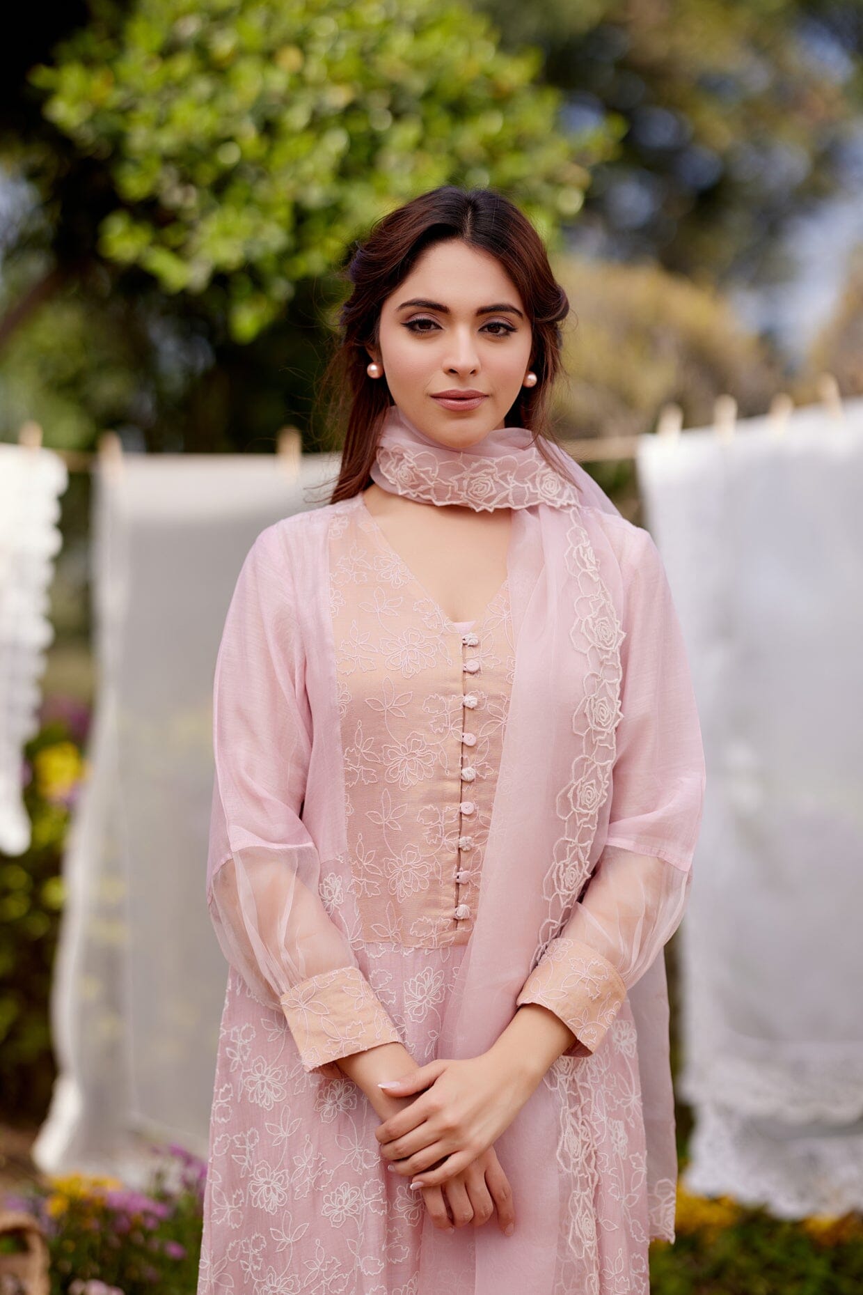 SWEET PEA fields-set of 3 ( kurta, pant & dupatta) Naaz By Noor