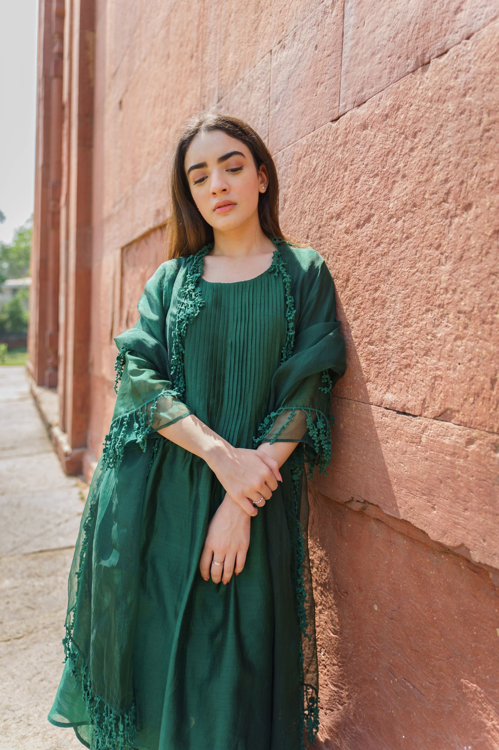 CLASSIC GREEN ENSEMBLE-SET OF 3 Naaz By Noor