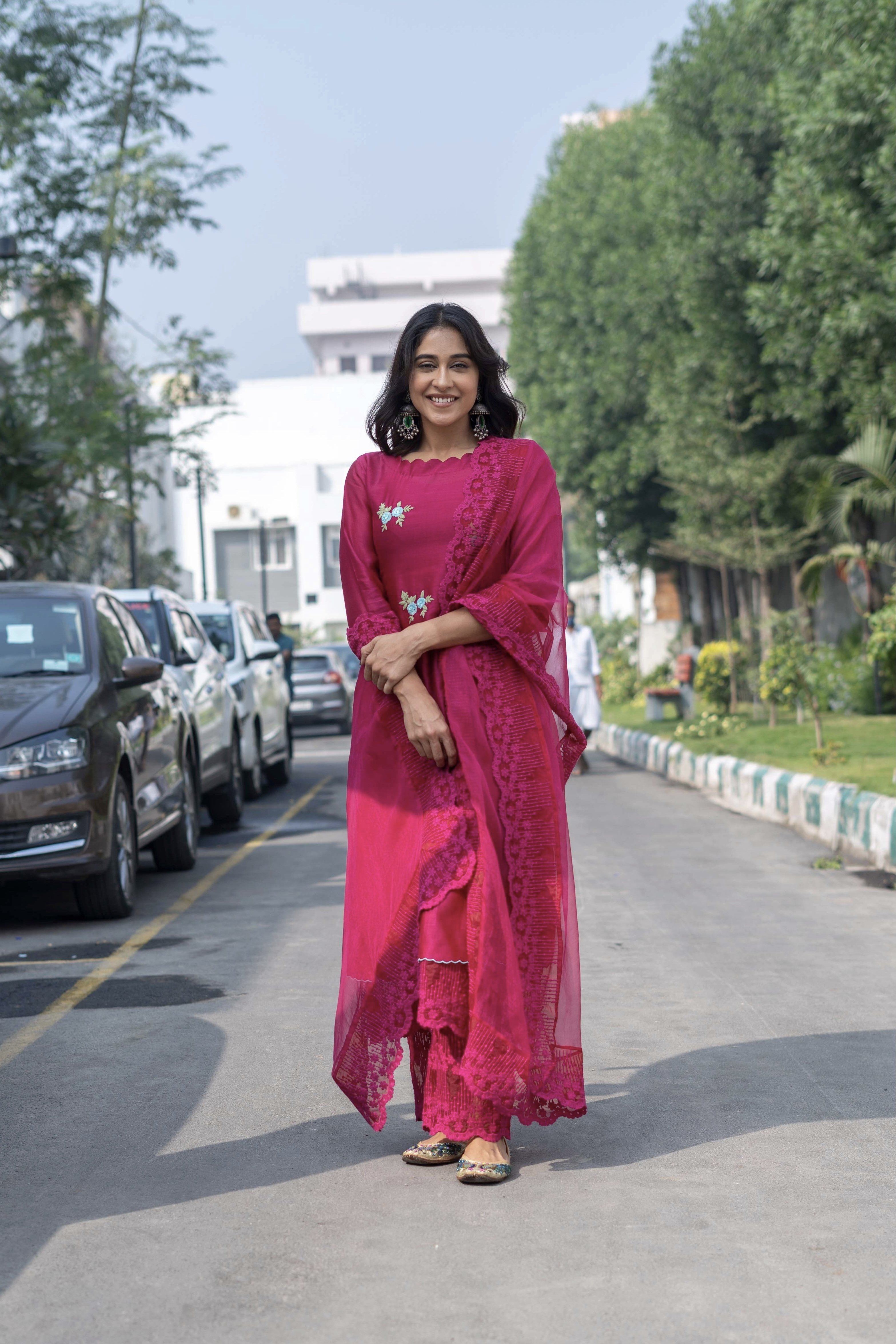 CLASSIC MAGENTA ENSEMBLE- SET OF 3 Naaz By Noor