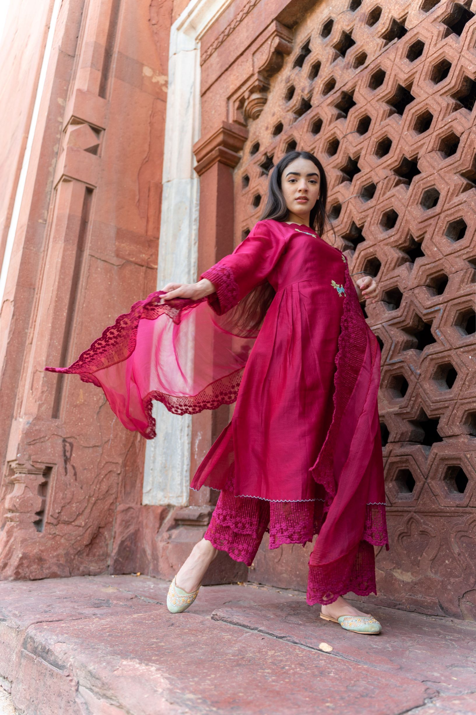 CLASSIC MAGENTA ENSEMBLE- SET OF 3 Naaz By Noor